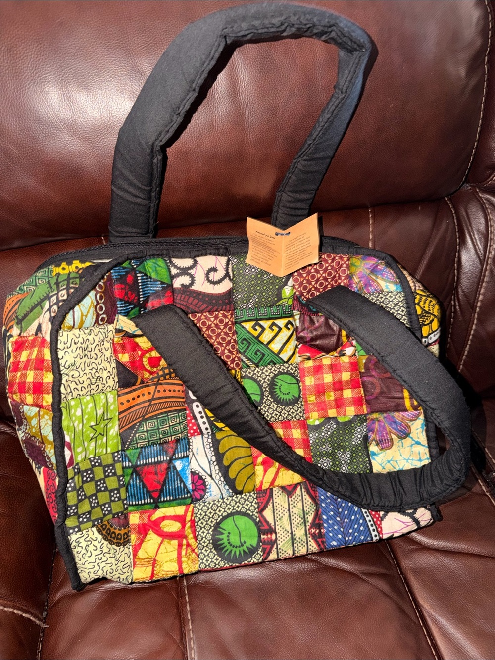 Amani ya Juu Patchwork Tote Bag - Multicolor